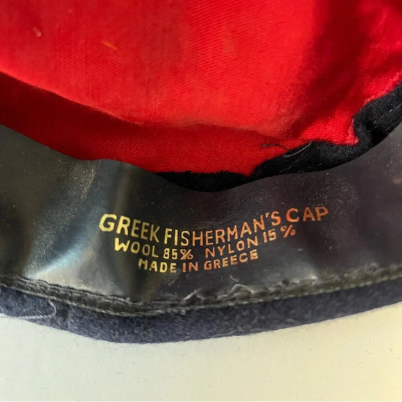 Vintage Golden Gate Hat Company Blue Fitted Mens Wool Greek Fisherman's Cap Size - Picture 11 of 13